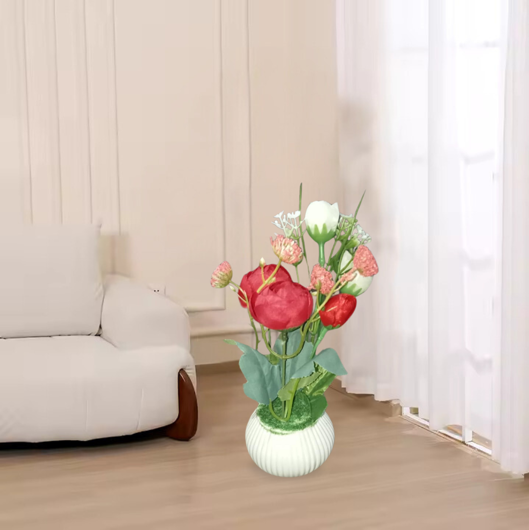 Chic Artificial Flower Vase – Stylish Décor for Living Room & Wall Shelf